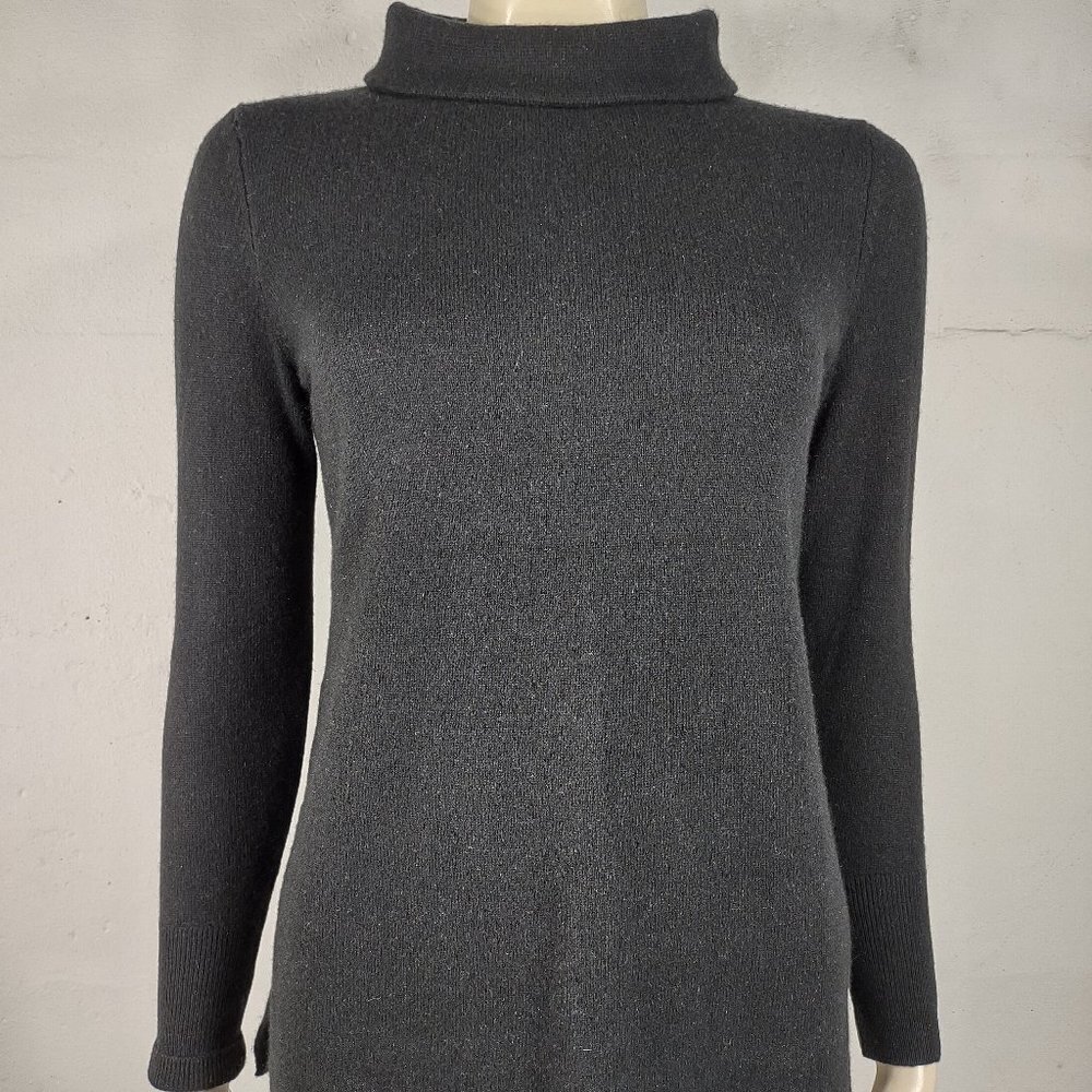 Talbots black rolled collar 100% Cashmere pullover sweater ladies size P